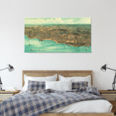 Toile Carte vintage de Plymouth MA (1910) (Insitu(Chambre))