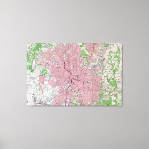 Toile Carte vintage de San Antonio le Texas (1953)