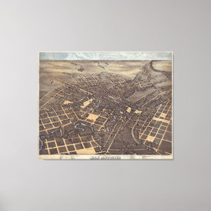 Toile Carte vintage de San Antonio TX (1873)