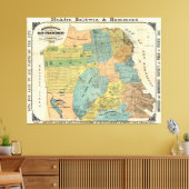 Toile Carte vintage de San Francisco (1890) (Insitu(Salon))
