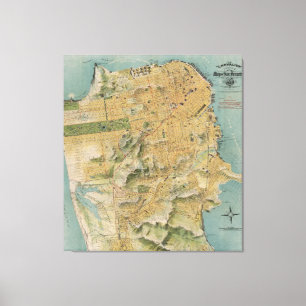 Toile Carte vintage de San Francisco (1915)