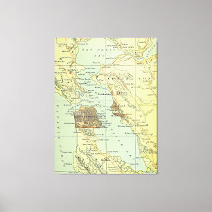Toile Carte vintage de San Francisco Californie (1905)