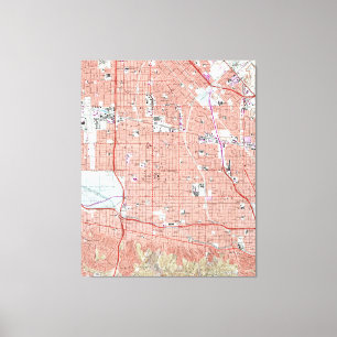 Toile Carte vintage de Van Nuys California (1966)
