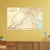 Toile Carte vintage de Virginie (1863) (Insitu(Salon))
