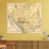 Toile Carte vintage de Washington (1893) (Insitu(Salon))