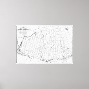 Toile Carte vintage de Williamsburg Brooklyn (1827)