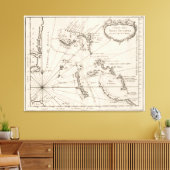Toile Carte vintage des Bahamas (1764) (Insitu(Salon))