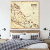 Toile Carte vintage des Bahamas (1823) (Insitu(Chambre))