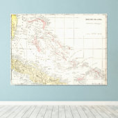 Toile Carte vintage des Bahamas (1901) (Insitu (Plancher de Bois))