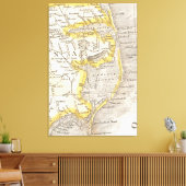 Toile Carte vintage des banques extérieures (1818) (Insitu(Salon))