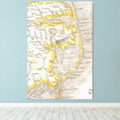 Toile Carte vintage des banques extérieures (1818) (Insitu (Plancher de Bois))