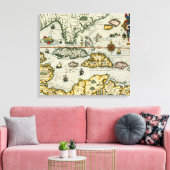 Toile Carte vintage des Caraïbes (1594) (Insitu(Salon))