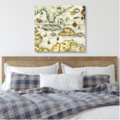Toile Carte vintage des Caraïbes (1594) (Insitu(Chambre))