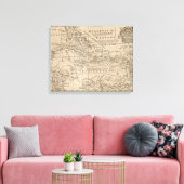 Toile Carte vintage des Caraïbes (1763) (Insitu(Salon))