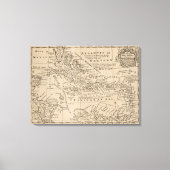 Toile Carte vintage des Caraïbes (1763) (Recto)