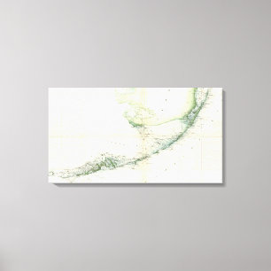 Toile Carte vintage des clés de la Floride (1859)