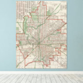 Toile Carte vintage d'Indianapolis Indiana (1921) (Insitu (Plancher de Bois))
