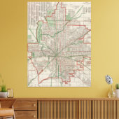 Toile Carte vintage d'Indianapolis Indiana (1921) (Insitu(Salon))