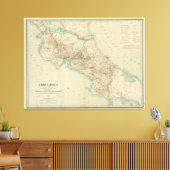 Toile Carte vintage du Costa Rica (1903) (Insitu(Salon))