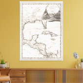 Toile Carte vintage du golfe du Mexique (1798) (Insitu(Salon))