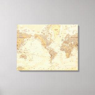 Toile Carte vintage du monde