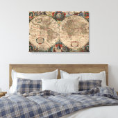 Toile Carte vintage du monde (1641) (Insitu(Chambre))