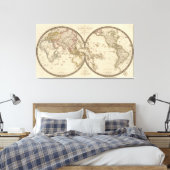 Toile Carte vintage du monde (1820) (Insitu(Chambre))