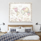 Toile Carte vintage du monde (1864) 3 (Insitu(Chambre))