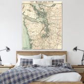 Toile Carte vintage du Puget Sound (1910) (Insitu(Chambre))