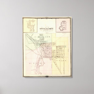 Toile Cartes de Stevens Point, Elroy et Wonewoc
