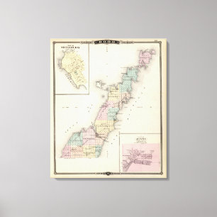 Toile Cartes du comté de Door, baie d'esturgeon et de