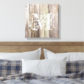 Toile Cartes en bois rustique avec Monogramme (Insitu(Chambre))