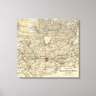 Toile Cartes montrant l'Indiana