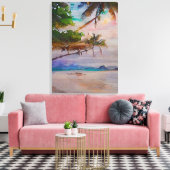 Toile Cartes postales Summer Beach - 1/3 (Insitu(Salon))