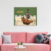 Toile Cartoon Pirate Ship Personalize (Insitu(Salon))