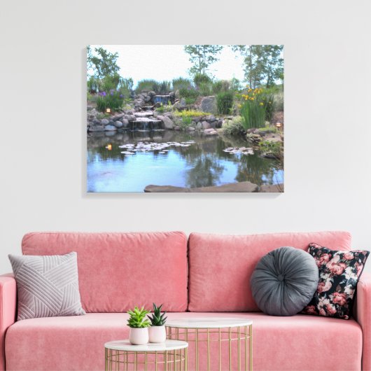 Toile Cascade à 3 niveaux Koi Pond Canvas (Insitu(Salon))