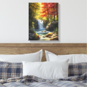 Toile Cascade dans la forêt d'automne animée (Insitu(Chambre))