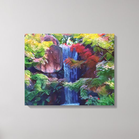 Toile Cascade dans un jardin japonais (Recto)