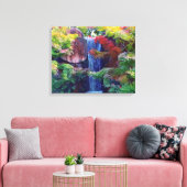 Toile Cascade dans un jardin japonais (Insitu(Salon))