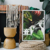 Toile Cascade de forêt luxuriante dans le style d'art gé