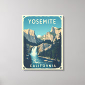 Toile Cascade de Yosemite Californie Vintage Retro (Recto)