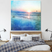 Toile Cascade du coucher de soleil de la plage du Pacifi (Insitu(Chambre))