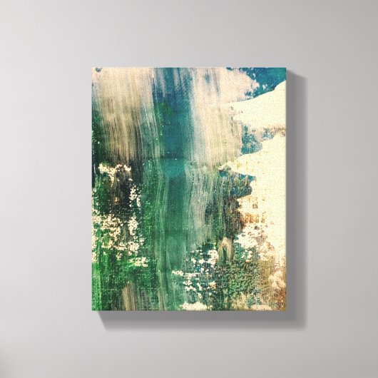 Toile Cascade En Forêt Peinture D'Art Abstrait Originale (Recto)