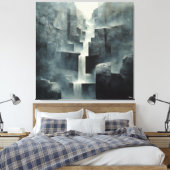Toile Cascade géométrique Abstraite dans le canyon Misty (Insitu(Chambre))