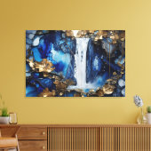 Toile Cascade Paysage Blue & White Premium Peinture Art (Insitu(Salon))