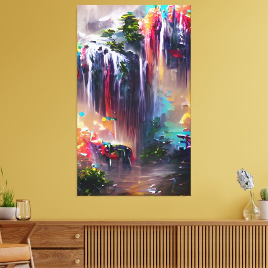 Toile Cascade - Peinture Abstraite colorée (Insitu(Salon))