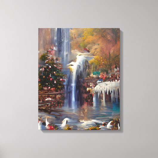 Toile Cascade - Peinture Abstraite colorée Prin (Recto)