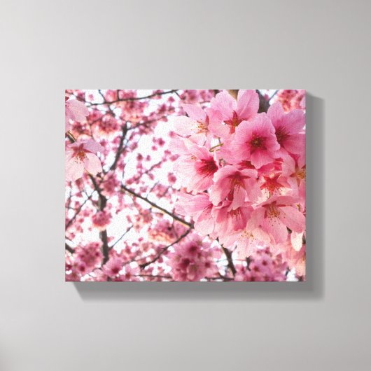 Toile Cascade rose cerise fleurs mur Art (Recto)