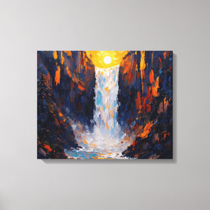 Toile Cascade Sunset Premium Wrapper Canvas Wall Art