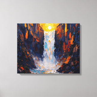 Toile Cascade Sunset Premium Wrapper Canvas Wall Art